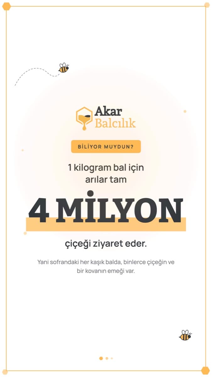 Akar Balcılık Instagram story: honey statistic